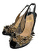 Christian Louboutin Shoe Size 36 Black, Gold & Silver PVC Upper Pump Slingbacks Black, Gold & Silver / 36