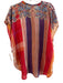 Johnny Was Size XS Orange & Multi Silk Cap Sleeve Abstract Print Semi Sheer Top Orange & Multi / XS