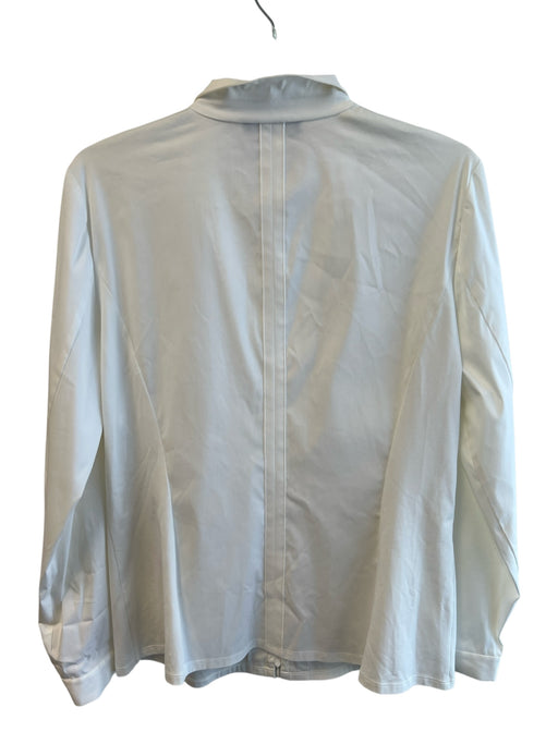 Lafayette 148 Size 10 White No Fabric Tag Long Sleeve solid color Collar Top White / 10