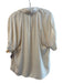 Lafayette 148 Size 10 Bone Silk Short Sleeve solid color Collar Button Down Top Bone / 10