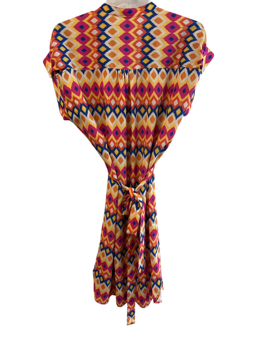 Uncle Frank Size S Orange & Multi Polyester Short Sleeve Abstract Print Dress Orange & Multi / S