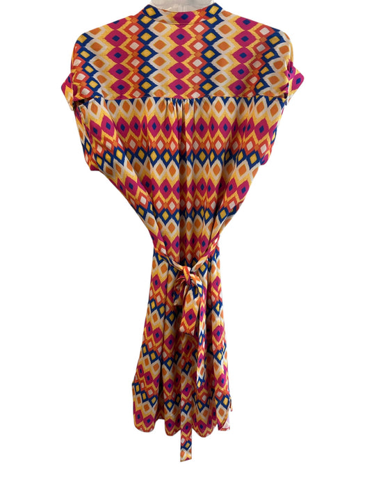 Uncle Frank Size S Orange & Multi Polyester Short Sleeve Abstract Print Dress Orange & Multi / S