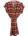 Uncle Frank Size S Orange & Multi Polyester Short Sleeve Abstract Print Dress Orange & Multi / S