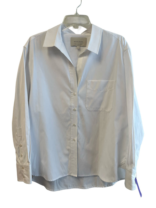 Brochu Walker Size L White Polyester Long Sleeve Chest Pocket Collar Top White / L