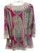 Craig Taylor Size M Pink & Multi Silk & Cotton Long Sleeve Abstract Print Top Pink & Multi / M