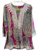 Craig Taylor Size M Pink & Multi Silk & Cotton Long Sleeve Abstract Print Top Pink & Multi / M
