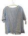 Hinson Wu Size S Blue & White Linen Shirt Sleeves Striped Scoop Neck Top Blue & White / S