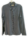 Equipment Size L Navy Blue Silk Long Sleeve solid color Collar Button Down Top Navy Blue / L