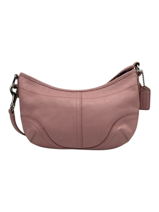 Coach Light Pink & Silver Leather Top Handle Hobo Crescent Soho Bag Light Pink & Silver / XS