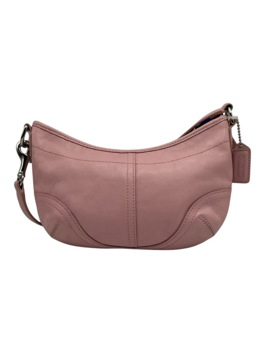 Coach Light Pink & Silver Leather Top Handle Hobo Crescent Soho Bag Light Pink & Silver / XS