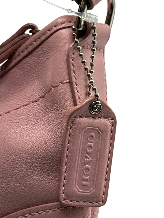 Coach Light Pink & Silver Leather Top Handle Hobo Crescent Soho Bag Light Pink & Silver / XS
