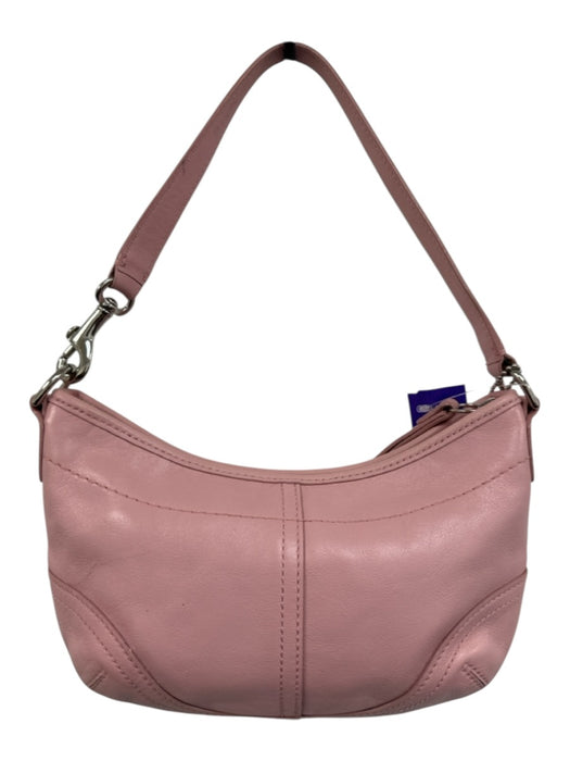 Coach Light Pink & Silver Leather Top Handle Hobo Crescent Soho Bag Light Pink & Silver / XS