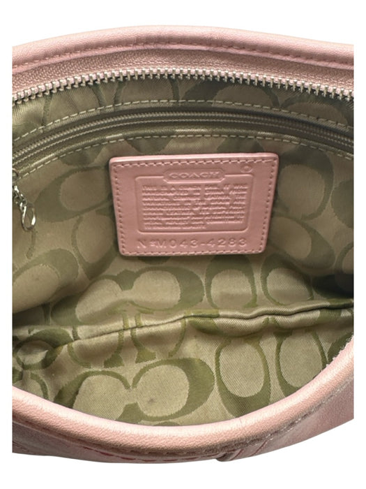 Coach Light Pink & Silver Leather Top Handle Hobo Crescent Soho Bag Light Pink & Silver / XS