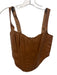 Bardot Size 4 Brown Polyurethane Pleather Corset Back Zip Top Brown / 4