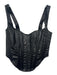 Bardot Size 4 Black Polyurethane Pleather Corset Back Zip Top Black / 4