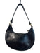No Brand Black Leather Hobo Brass Hardware Top Handle Zip Close Bag Black / S