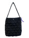 No Brand Black Nylon Quilted Hearts Top Handle Magnetic Snap Bag Black