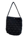 No Brand Black Nylon Quilted Hearts Top Handle Magnetic Snap Bag Black