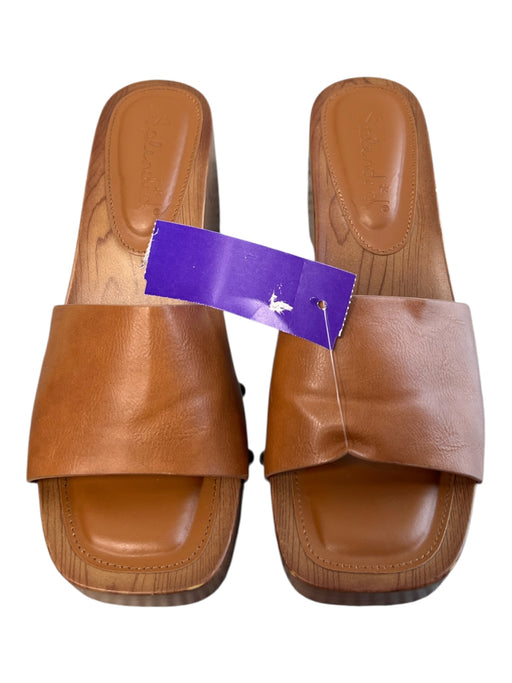 Splendid Shoe Size 8.5 Brown Manmade Material Open Square Toe Wood Shoes Brown / 8.5