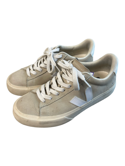 Veja Shoe Size 37 Grey Manmade Material Almond Toe lace up Sneaker Shoes Grey / 37