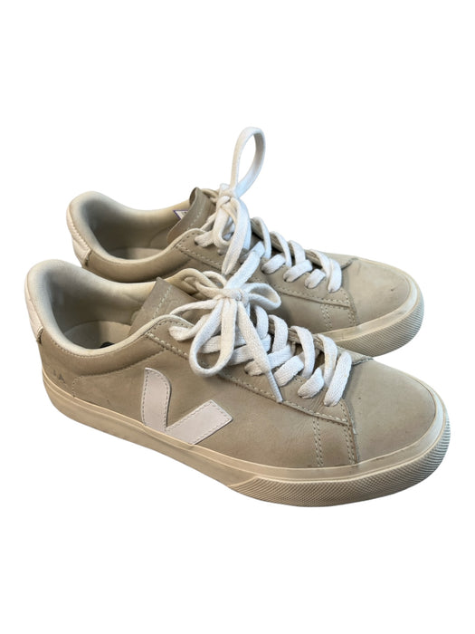 Veja Shoe Size 37 Grey Manmade Material Almond Toe lace up Sneaker Shoes Grey / 37