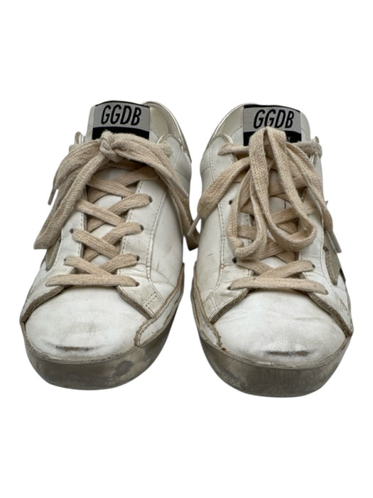 Golden Goose Shoe Size 37 White & Silver Leather Lace Up Star Low Top Sneakers White & Silver / 37