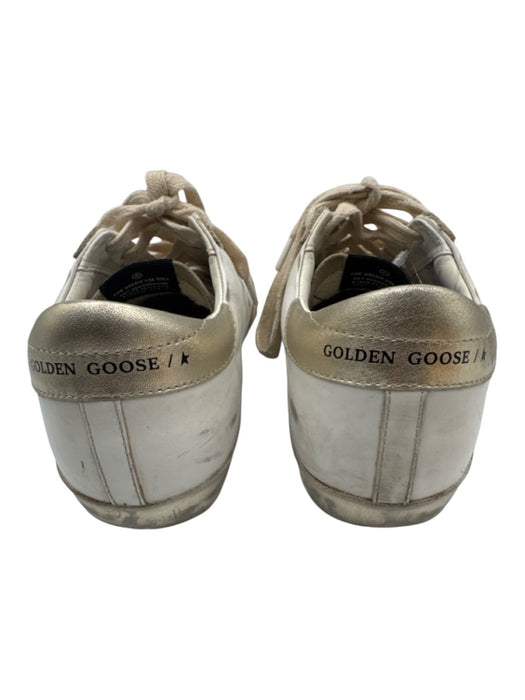 Golden Goose Shoe Size 37 White & Silver Leather Lace Up Star Low Top Sneakers White & Silver / 37