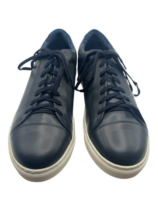 La Portegna Shoe Size 46 Navy Blue & White Leather Solid Men's Shoes Navy Blue & White / 46