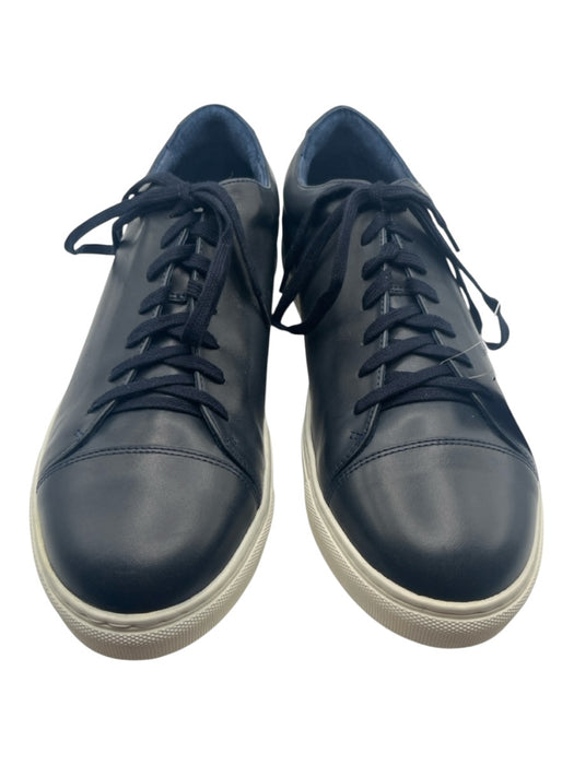 La Portegna Shoe Size 46 Navy Blue & White Leather Solid Men's Shoes Navy Blue & White / 46