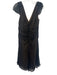 Lavender Label Vera Wang Size 10 Black Silk Sleeveless Bedazzled V Neck Dress Black / 10