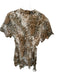 Steele. Size S Brown & Taupe Cotton Short Sleeve Feathered Belted Dress Brown & Taupe / S
