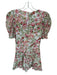 Bec & Bridge Size 2 Green & Pink Cotton Short Sleeve Botanical Buttons Dress Green & Pink / 2