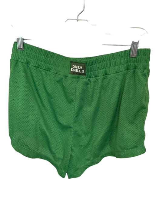 Daily Drills Size M/L Green Polyester Elastic Waist Perforated Athletic Shorts Green / M/L