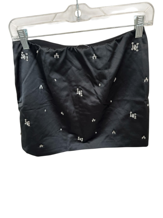 Abercrombie & Fitch Size S Black & Silver Polyester Blend Side Zip Mini Skort Black & Silver / S