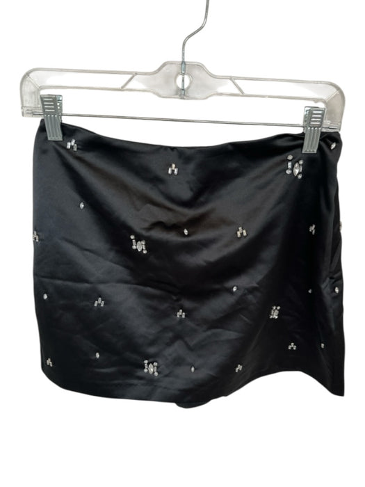 Abercrombie & Fitch Size S Black & Silver Polyester Blend Side Zip Mini Skort Black & Silver / S