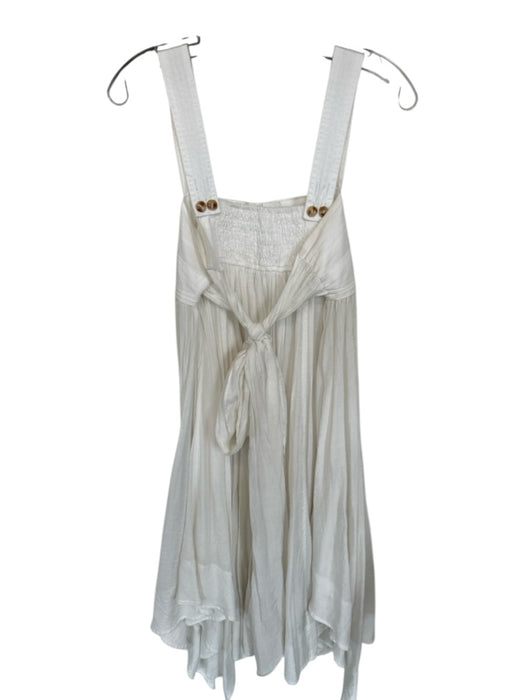 Sofie the Label Size S White Cotton Blend Sleeveless Buttons Smocked Back Dress White / S
