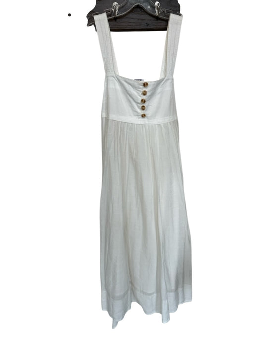 Sofie the Label Size S White Cotton Blend Sleeveless Buttons Smocked Back Dress White / S