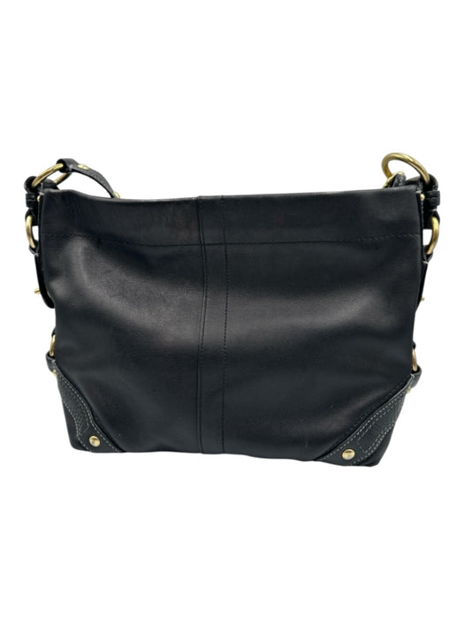 Coach Black Brass Hardware Zip Top Hobo Shoulder Bag Black / M