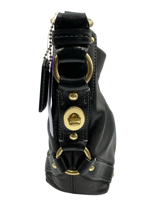 Coach Black Brass Hardware Zip Top Hobo Shoulder Bag Black / M