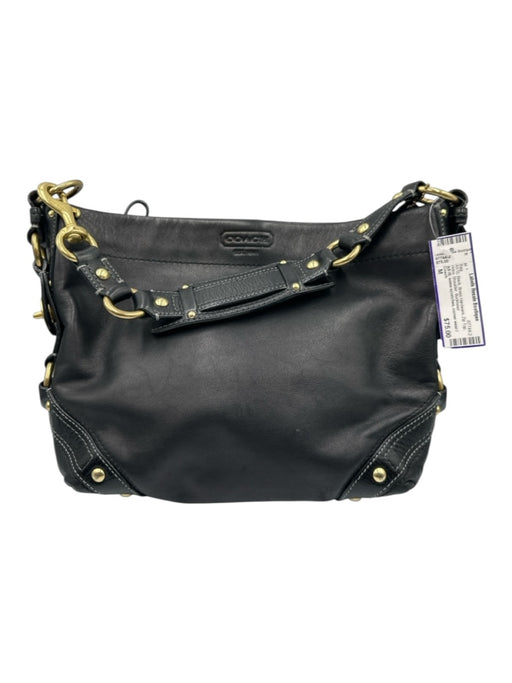 Coach Black Brass Hardware Zip Top Hobo Shoulder Bag Black / M