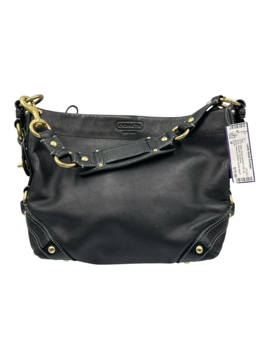Coach Black Brass Hardware Zip Top Hobo Shoulder Bag Black / M