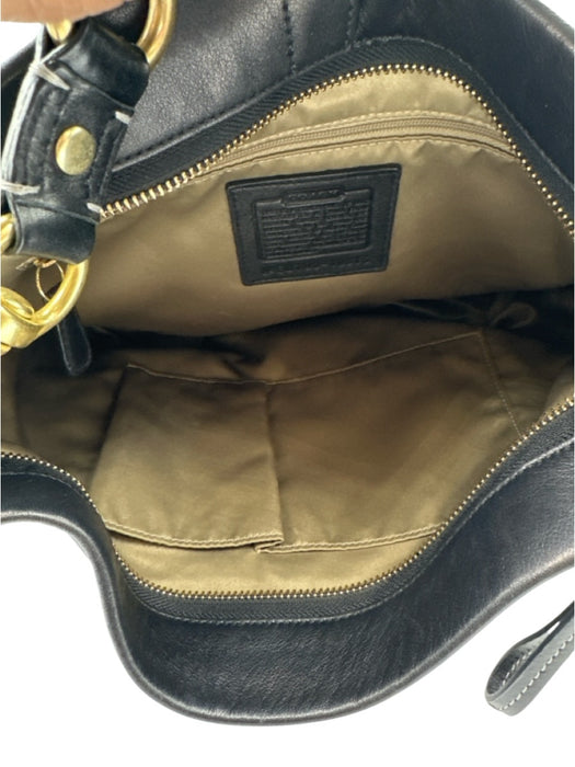 Coach Black Brass Hardware Zip Top Hobo Shoulder Bag Black / M
