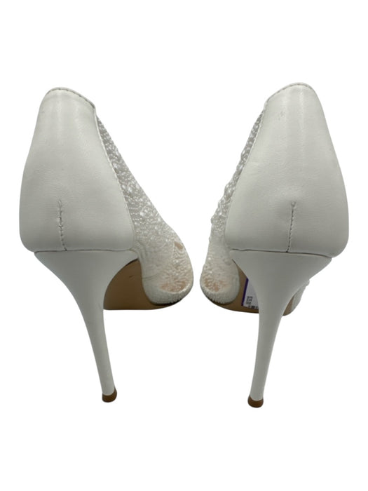 Steve Madden Shoe Size 8 White PVC & Leather Pointed Toe Faux Pearl Clear Pumps White / 8