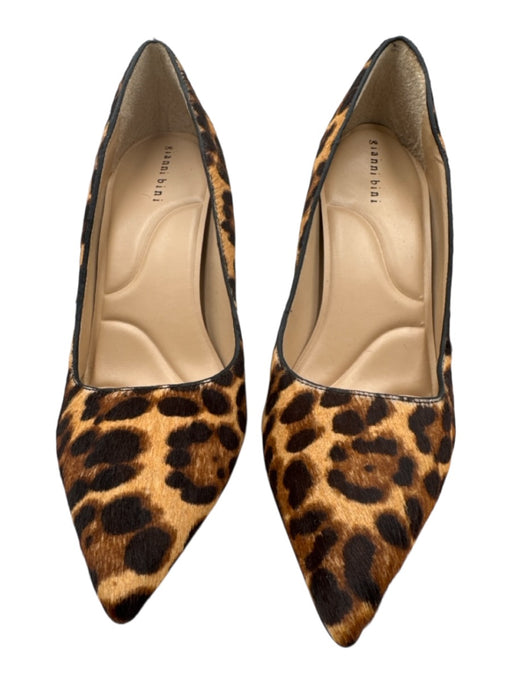Gianni Bini Shoe Size 8.5 Brown & Black Leather Upper Calf Hair Stiletto Pumps Brown & Black / 8.5