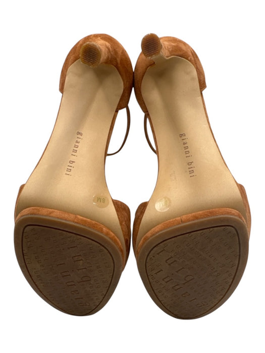 Gianni Bini Shoe Size 8 Cognac Brown Suede Upper Toe Strap Ankle Buckle Sandals Cognac Brown / 8