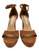 Gianni Bini Shoe Size 8 Cognac Brown Suede Upper Toe Strap Ankle Buckle Sandals Cognac Brown / 8