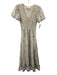 Cleobella Size S White, Brown, Beige Cotton Short Puff Sleeve Paisley Dress White, Brown, Beige / S