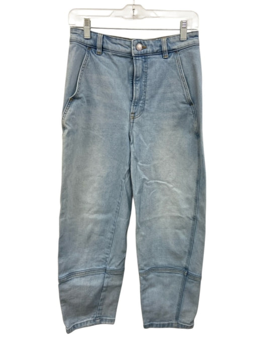 Everlane Size 26 Light Wash Cotton Denim Zip Fly High Rise Barrel Leg Jeans Light Wash / 26