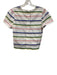 Lake Size M Green, Pink, Blue Cotton Short Sleeve Striped Midi Skirt Set Green, Pink, Blue / M