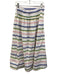 Lake Size M Green, Pink, Blue Cotton Short Sleeve Striped Midi Skirt Set Green, Pink, Blue / M
